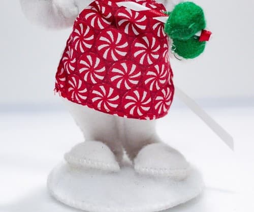 Vtg 2015 ANNALEE Mobilitee PEPPERMINT CHEF SNOWMAN Christmas Artisan Doll 5" - Thumbnail 4