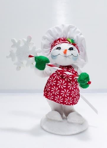 Vtg 2015 ANNALEE Mobilitee PEPPERMINT CHEF SNOWMAN Christmas Artisan Doll 5" - Thumbnail 8