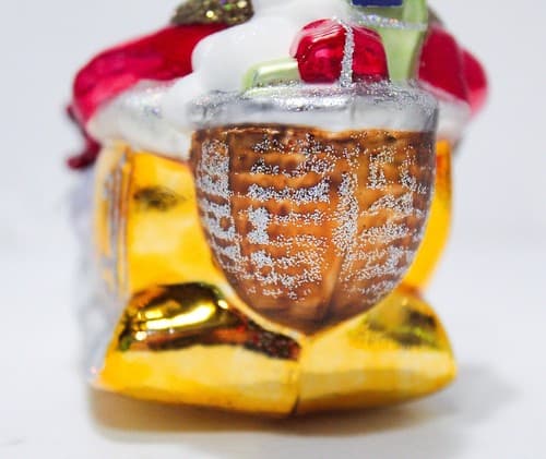 Glassware Art Studio Poland Santa In Sleigh Glass Christmas Ornament in Box - Thumbnail 6