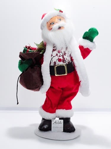 Vtg 2017 ANNALEE Mobilitee WINTER BERRY SANTA Christmas Artisan Doll 15" w/Tag - Thumbnail 4