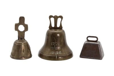Vintage 1926 Liberty Bell United State Sesquicentennial Brass Bell Lot of 3 - Image 1