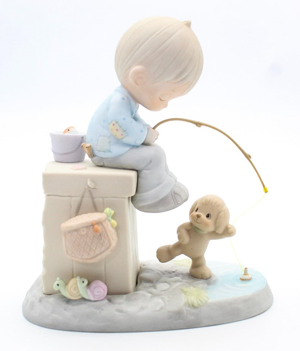 Precious Moments Just A Line To With You A Happy Day Porcelain Figurine 1988 - Thumbnail 8