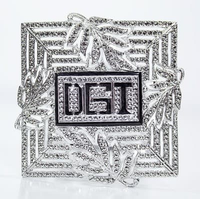 Vintage Sterling Silver Marcasite Large Floral Motid "D.G.T." Monogrammed Brooch - Image 1