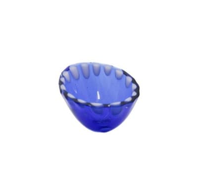 Vintage OOAK Dollhouse Miniature Blue Art Glass Bowl - Image 1