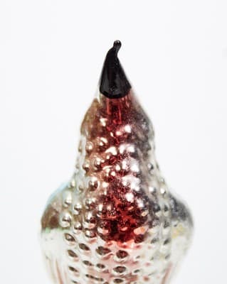 Vintage Glass Clip On Blue Winged Song Bird With Spun Tail Christmas Ornament - Thumbnail 3