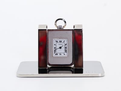 Vintage CLINIQUE Silver Tone Hand Wind Movement Travel Clock WORKS - Thumbnail 8