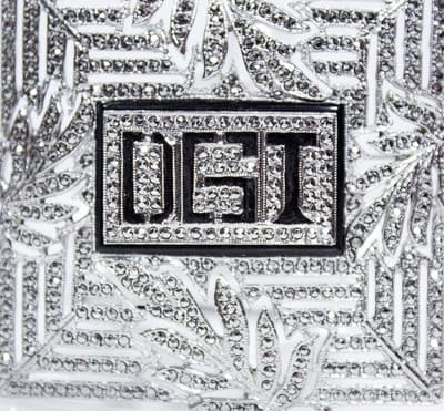 Vintage Sterling Silver Marcasite Large Floral Motid "D.G.T." Monogrammed Brooch - Thumbnail 3