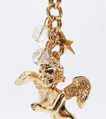 Vintage KIRKS FOLLY Gold Tone Angel Charm Key Chain Fob - Thumbnail 7