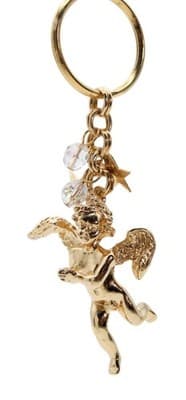 Vintage KIRKS FOLLY Gold Tone Angel Charm Key Chain Fob - Image 1