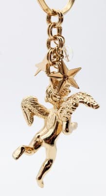 Vintage KIRKS FOLLY Gold Tone Angel Charm Key Chain Fob - Thumbnail 3