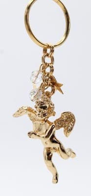 Vintage KIRKS FOLLY Gold Tone Angel Charm Key Chain Fob - Thumbnail 8