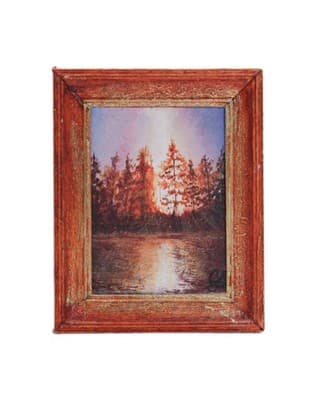 Miniature Dollhouse 1998 "Morning Glory" Oil Painting by Cecil Burkhatter OOAK - Image 1
