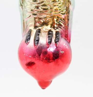 Old Parrot Bird On Christmas Ball Hand Painted Glass Christmas Ornament - Thumbnail 5