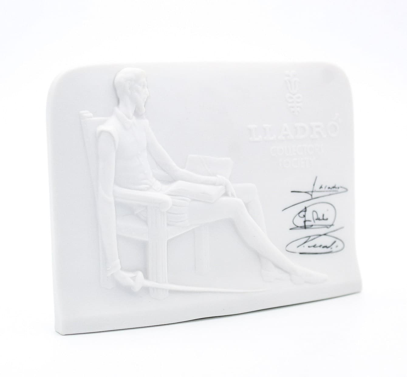 Lladro Spain Collectors Society Don Quixote 3D Releif Bisque Porcelain Plaque - Thumbnail 6