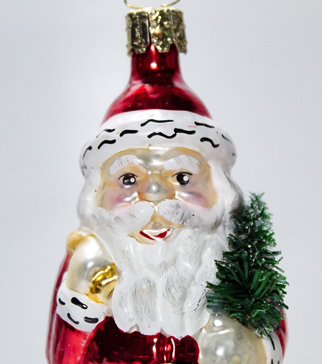 CHRISTBORN Made In Germany Hand Painted Santa Glass Christmas Ornament - Thumbnail 2