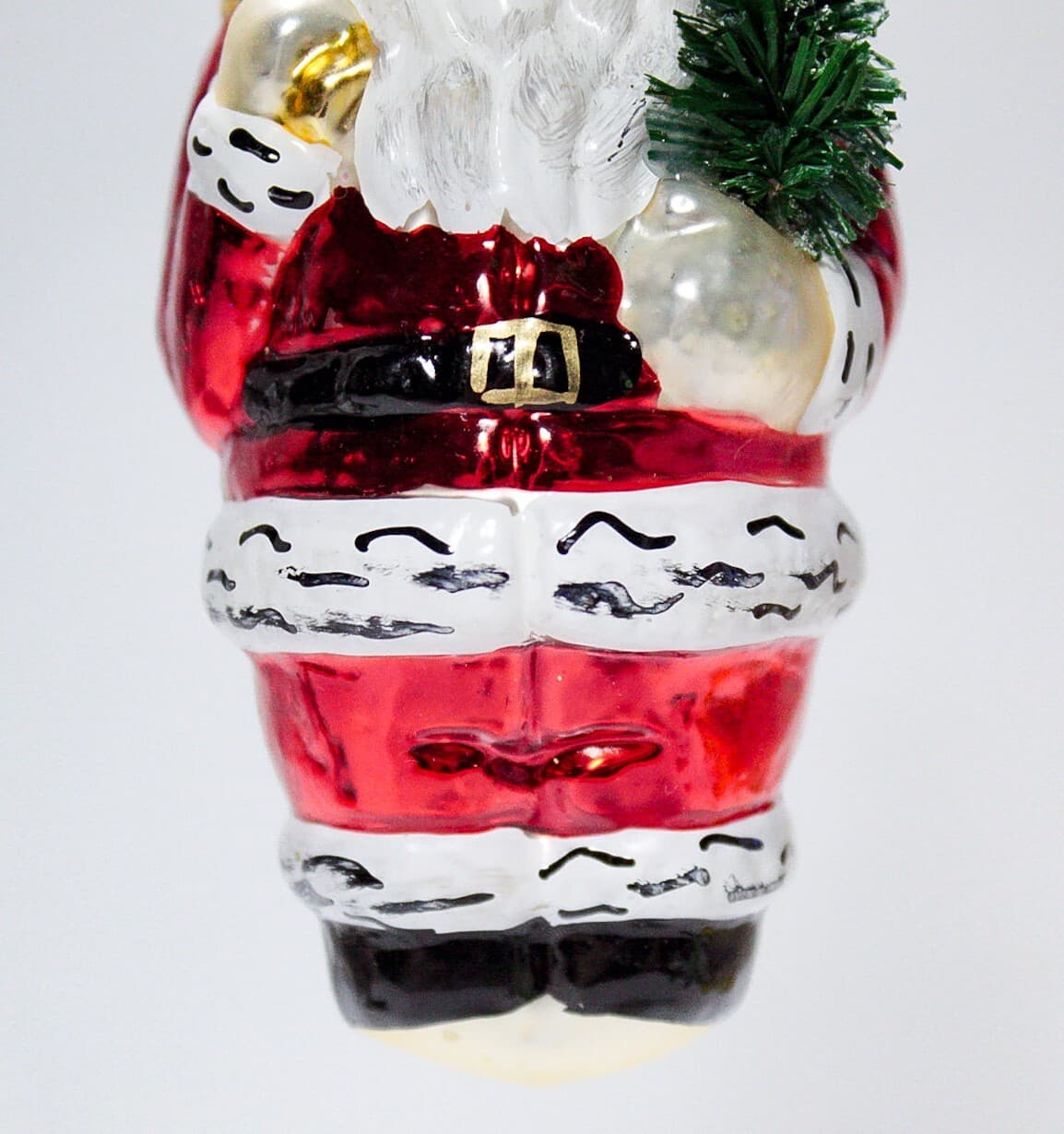 CHRISTBORN Made In Germany Hand Painted Santa Glass Christmas Ornament - Thumbnail 3
