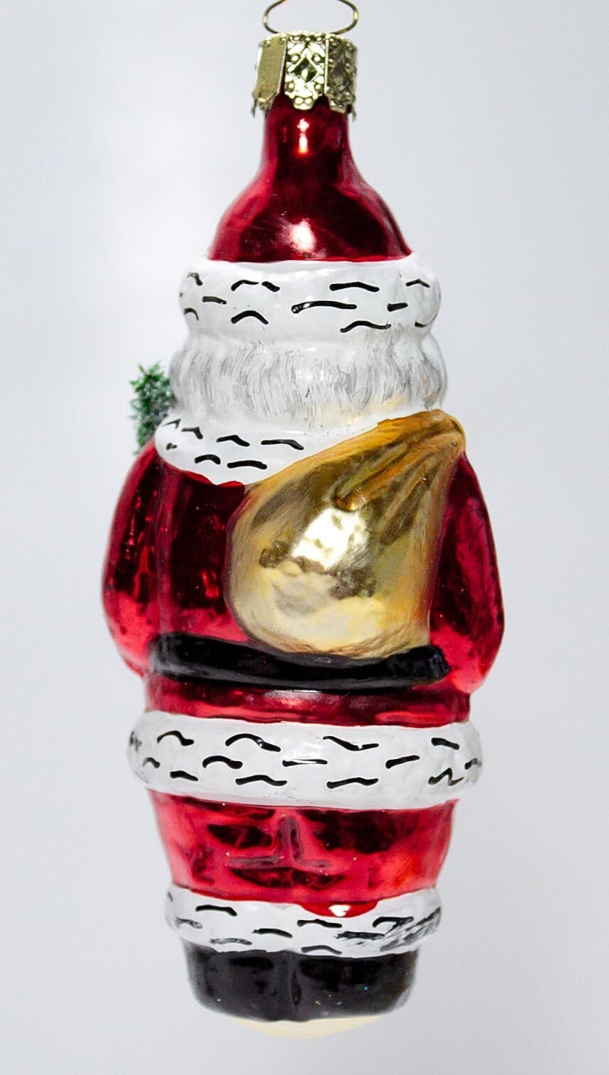 CHRISTBORN Made In Germany Hand Painted Santa Glass Christmas Ornament - Thumbnail 6