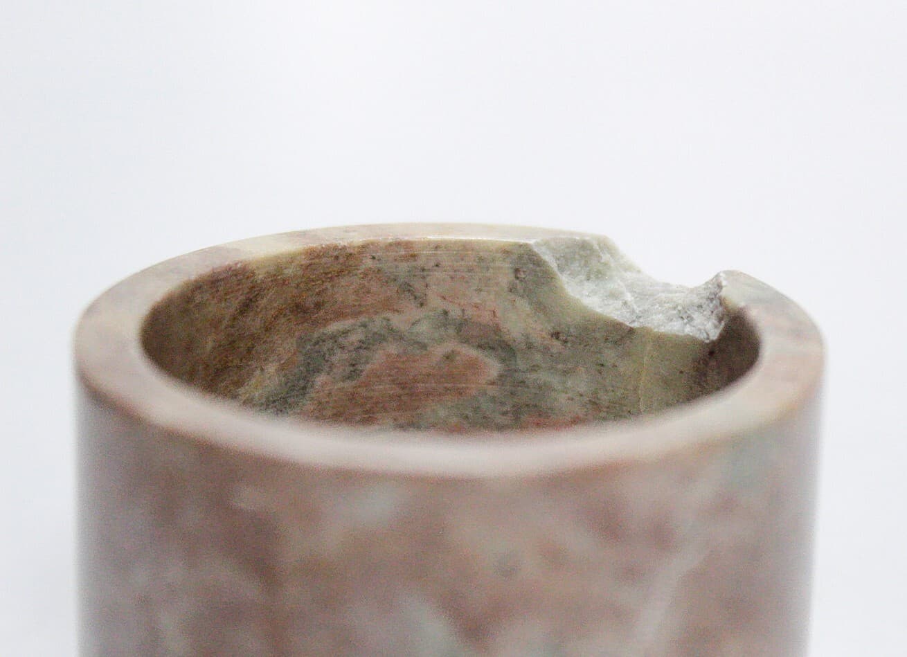 JO MARZ Vintage Soapstone & Carnelian Round Decorative Trinket box - Thumbnail 7
