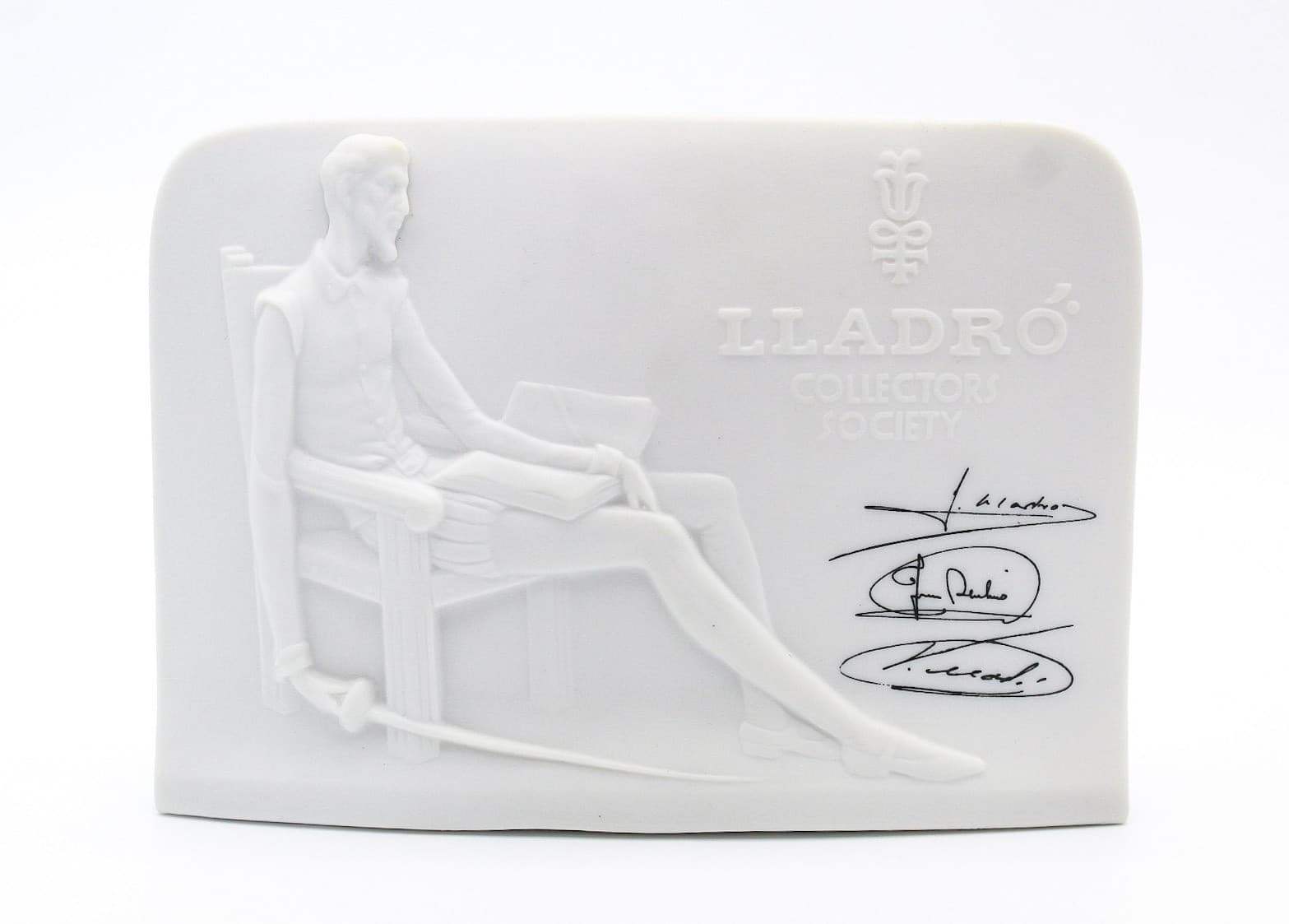 Lladro Spain Collectors Society Don Quixote 3D Releif Bisque Porcelain Plaque - Thumbnail 9