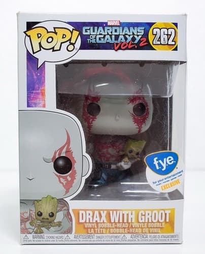 FUNKO POP Marvel Guardian Of The Galaxy Vol. 2 #262 "DRAX w/ GROOT" FYE Toy - Thumbnail 2