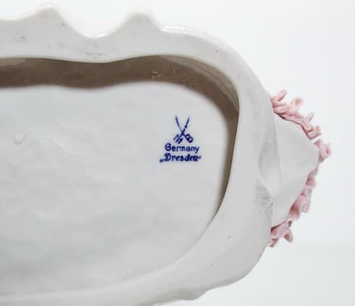 Antique Germany Dresden Couple Playing Chess Group Lace Porcelain Figurine - Thumbnail 10
