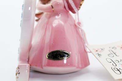 Vintage JOSEF ORIGINAL Japan Pink Angel Second Birthday Porcelain Figurine w/Tag - Thumbnail 7