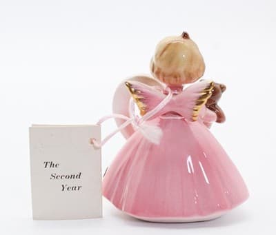 Vintage JOSEF ORIGINAL Japan Pink Angel Second Birthday Porcelain Figurine w/Tag - Thumbnail 6