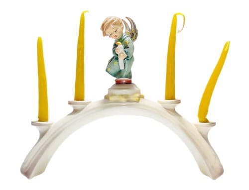 GOEBEL HUMMEL W. Germany Angel Lights Candle Holder Hand Painted Porcelain - Image 1