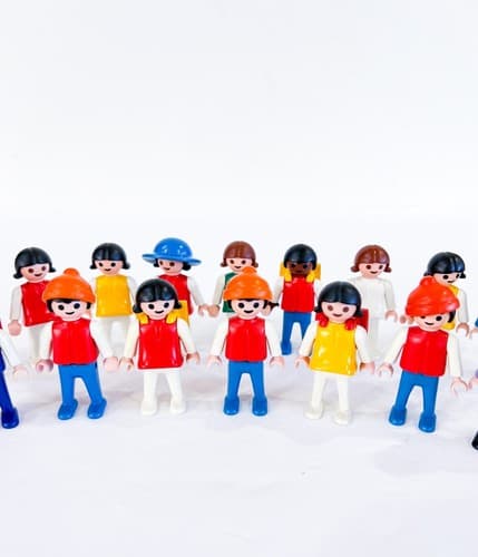 Vintage Geobra Playmobil 1981 People Toy Figures Lot of 16 - Thumbnail 3