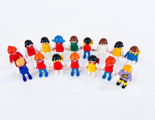 Vintage Geobra Playmobil 1981 People Toy Figures Lot of 16 - Thumbnail 6