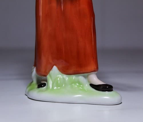 Vintage GEROLD PORZELLAN W. Germany Porcelain Woman Farmer w/ Goose Figure - Thumbnail 5