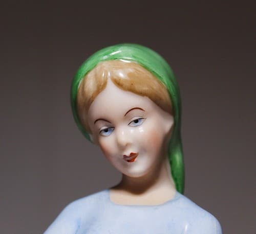 Vintage GEROLD PORZELLAN W. Germany Porcelain Woman Farmer w/ Goose Figure - Thumbnail 8