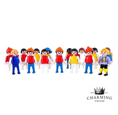 Vintage Geobra Playmobil 1981 People Toy Figures Lot of 16 - Image 1