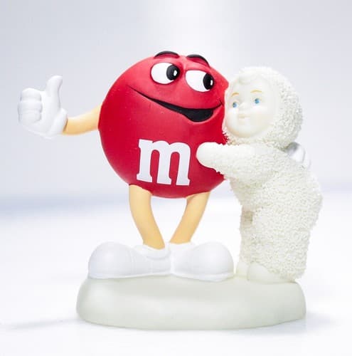 DEPARTMENT 56 Snowbabies Red M&M "Red Is My Favorite Color" Porcelain Figurine - Thumbnail 5