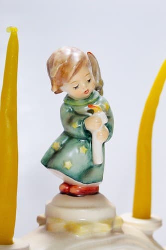 GOEBEL HUMMEL W. Germany Angel Lights Candle Holder Hand Painted Porcelain - Thumbnail 4