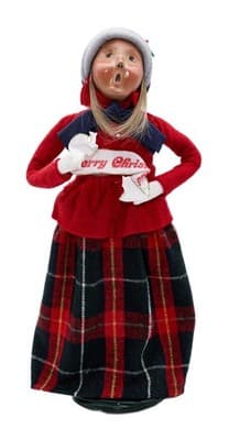 Byers' Choice 1995 Woman With Merry Christmas Scroll The Carolers Artisan Doll - Image 1