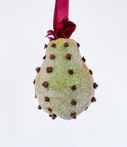 3 Vintage Department 56 Sugared & Spice Clove Pear Orange Lemon Fruit Ornament - Thumbnail 7