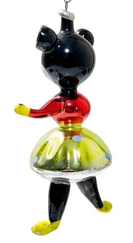CHRISTOPHER RADKO Kissing Minnie Mouse Blown Glass Disney Christmas Ornament - Thumbnail 2