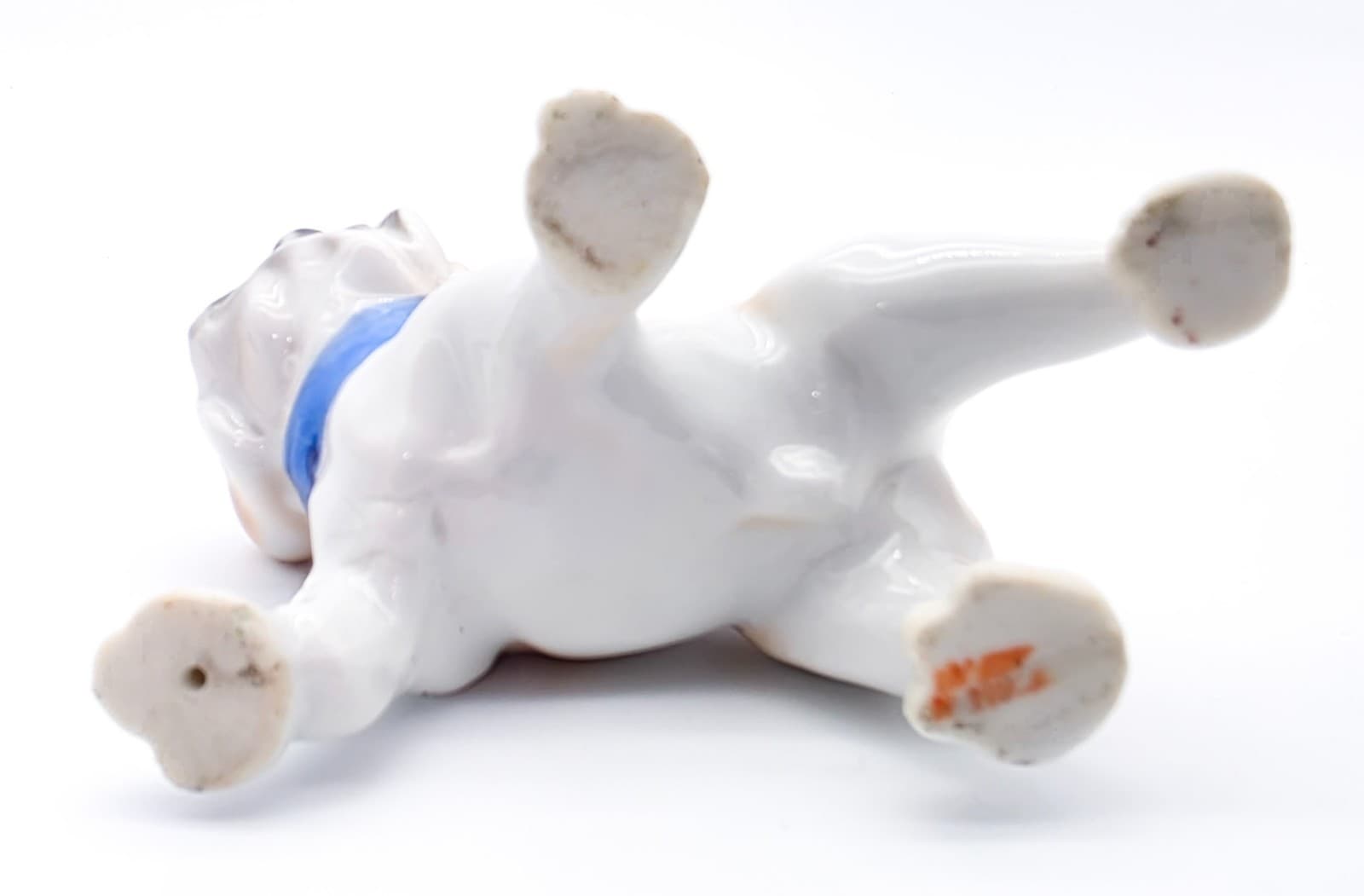 Vintage English Bulldog Dog Blue Collar Made In Japan 1950's Porcelain Figurine - Thumbnail 7