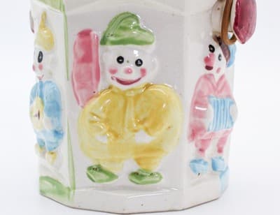 Vintage Ceramic Multicolor Made In Japan Musician Clowns Motif Cookie Jar - Thumbnail 7