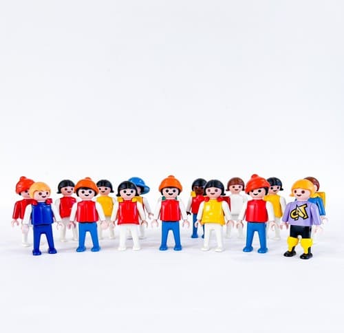 Vintage Geobra Playmobil 1981 People Toy Figures Lot of 16 - Thumbnail 7