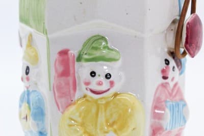 Vintage Ceramic Multicolor Made In Japan Musician Clowns Motif Cookie Jar - Thumbnail 8