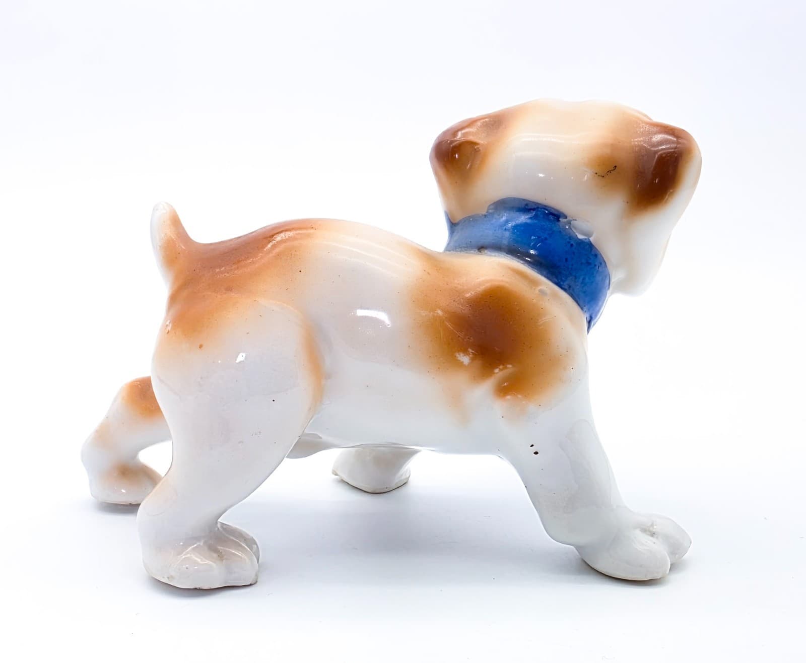 Vintage English Bulldog Dog Blue Collar Made In Japan 1950's Porcelain Figurine - Thumbnail 6