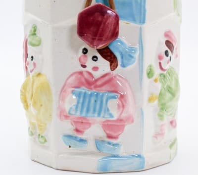Vintage Ceramic Multicolor Made In Japan Musician Clowns Motif Cookie Jar - Thumbnail 3
