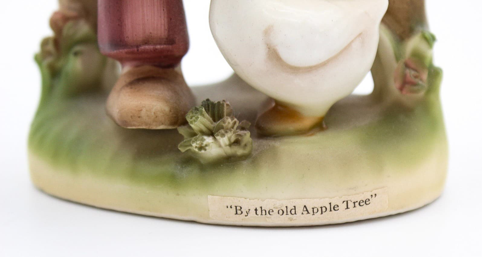 Erich Stauffer Vintage Hand Painted By The Old Apple Tree Porcelain Figure 5.5" - Thumbnail 4