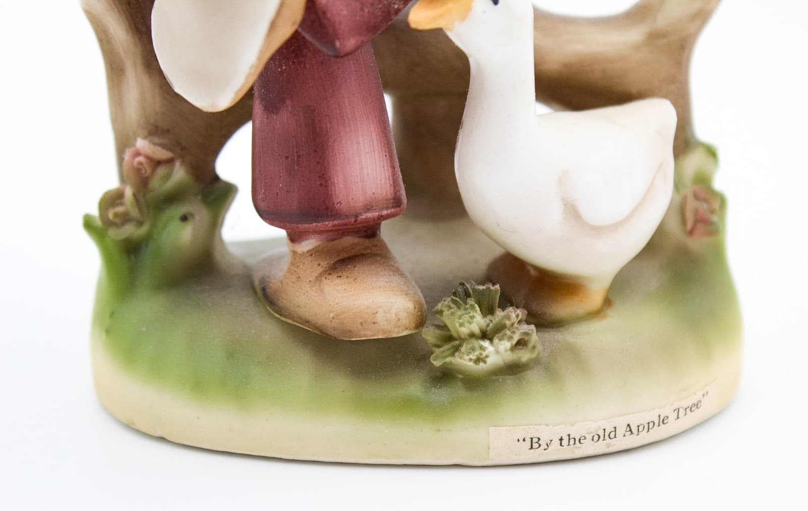Erich Stauffer Vintage Hand Painted By The Old Apple Tree Porcelain Figure 5.5" - Thumbnail 5