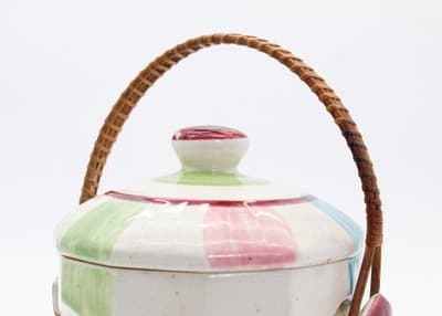 Vintage Ceramic Multicolor Made In Japan Musician Clowns Motif Cookie Jar - Thumbnail 6