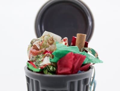 Vintage Handcrafted Dollhouse Miniature Christmas Wraps Trash Can RARE - Thumbnail 2