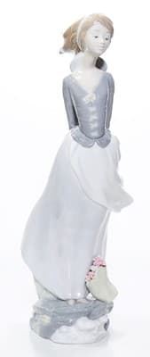 Vintage LLADRO Made In Spain "Wind Blown Girl" Large Porcelain Figure RETIRED - Image 1