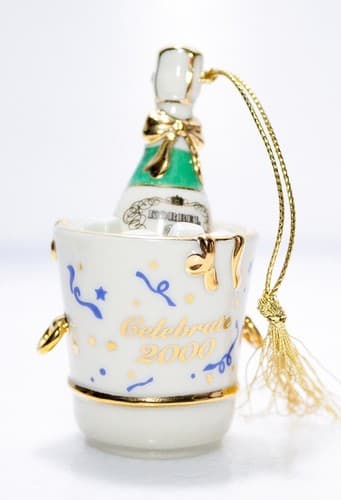 LENOX Celebrate 2000 Millennium Porcelain Korbel Bottle Christmas Ornament - Thumbnail 5